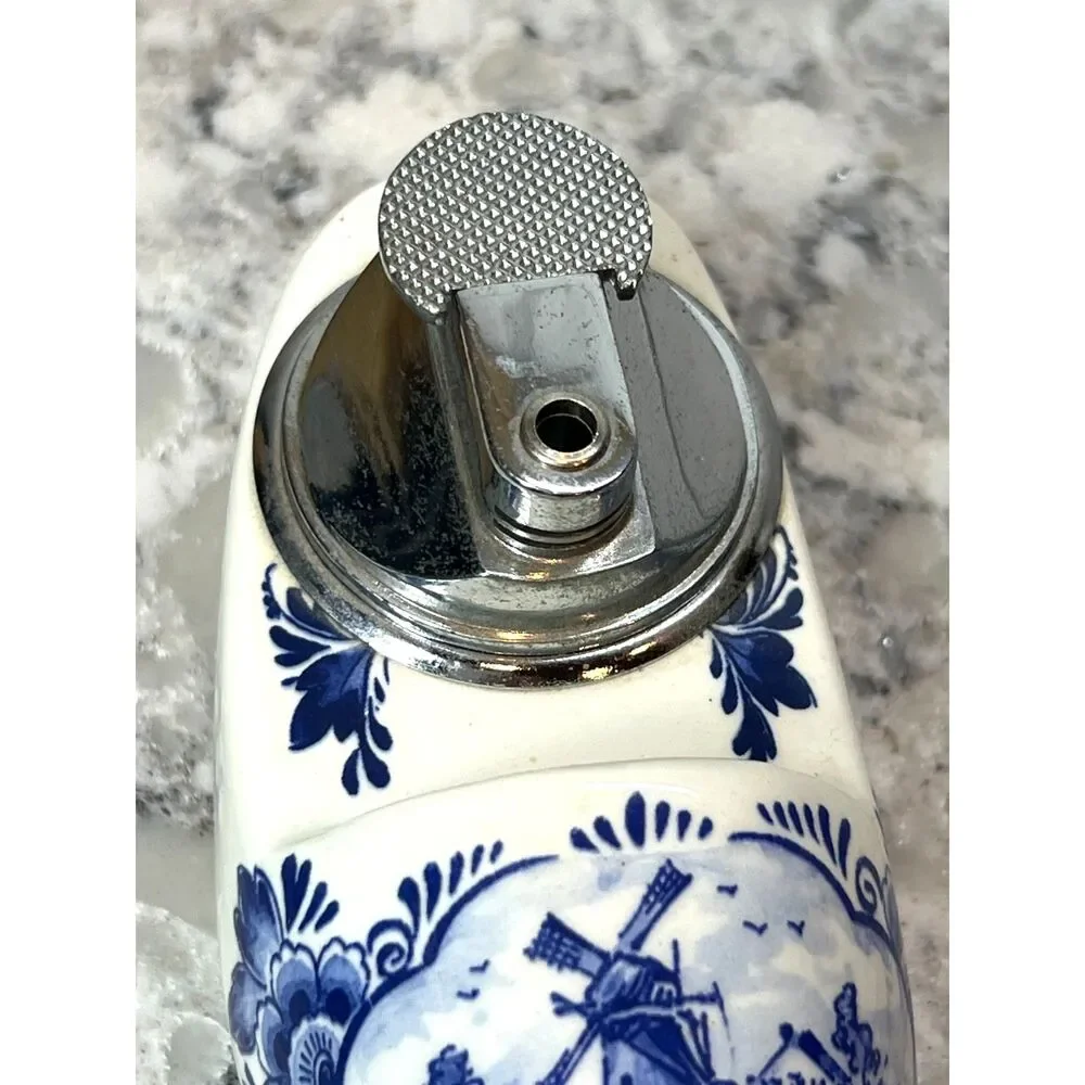 Delft Table Lighter Blauw Hand-Painted Ceramic Clog Holland Agro 535 Vintage